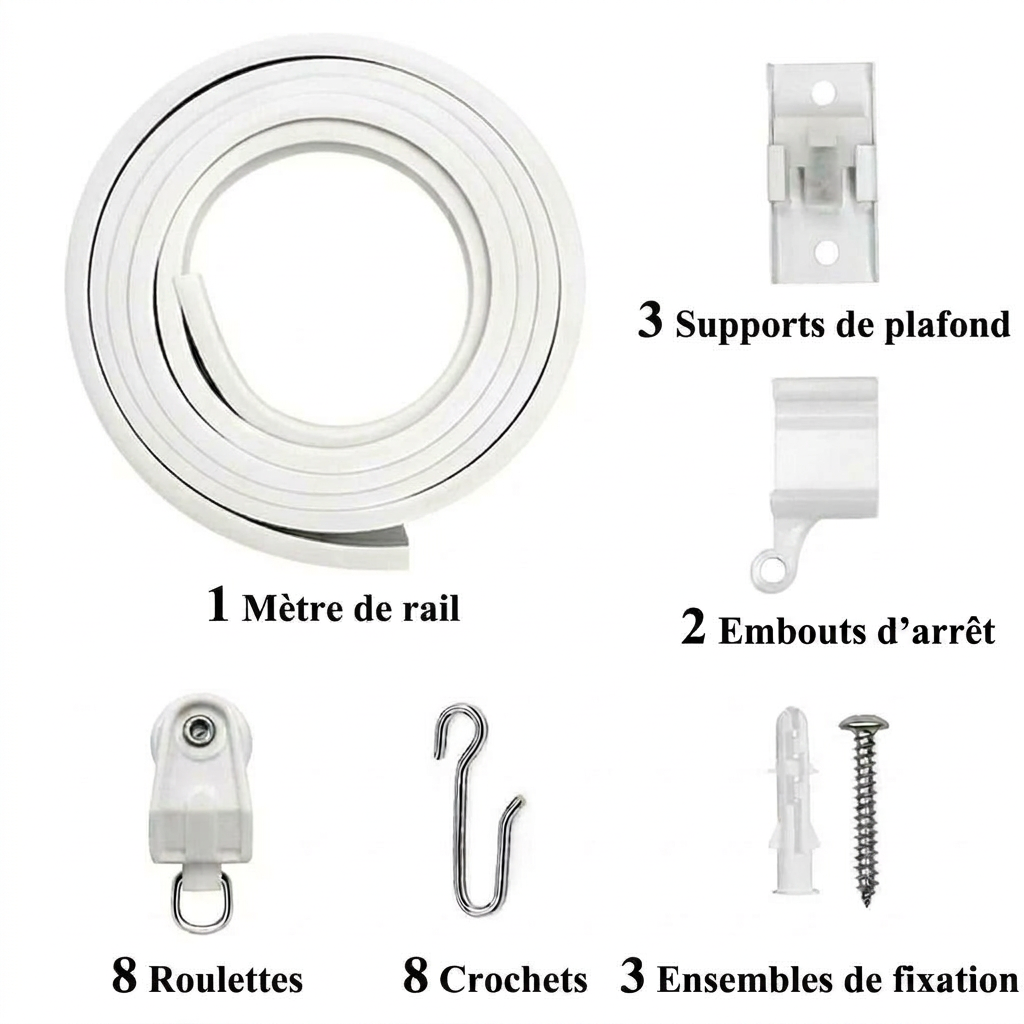 Rail flexible rideau