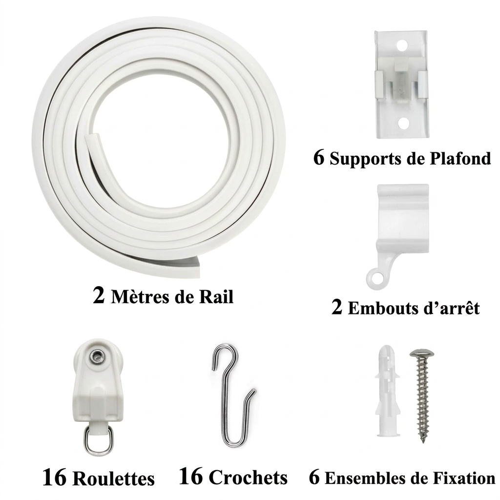 Rail flexible rideau