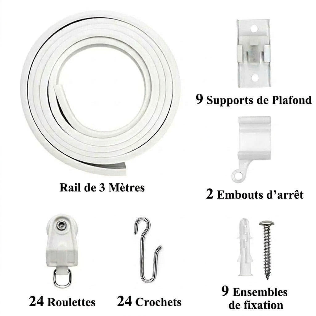 Rail flexible rideau