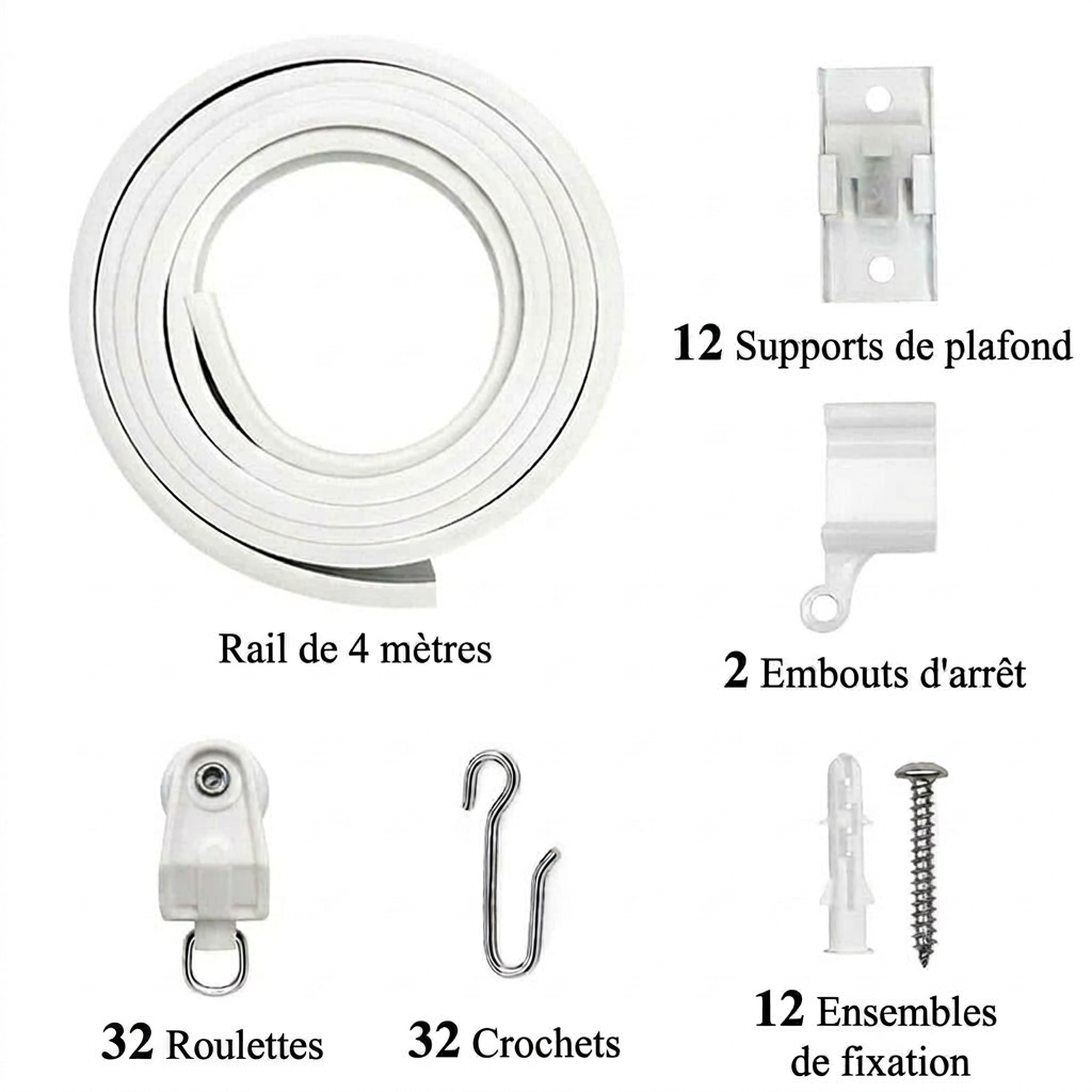 Rail flexible rideau