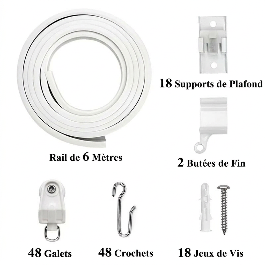 Rail flexible rideau