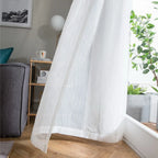 Rideau effet lin blanc