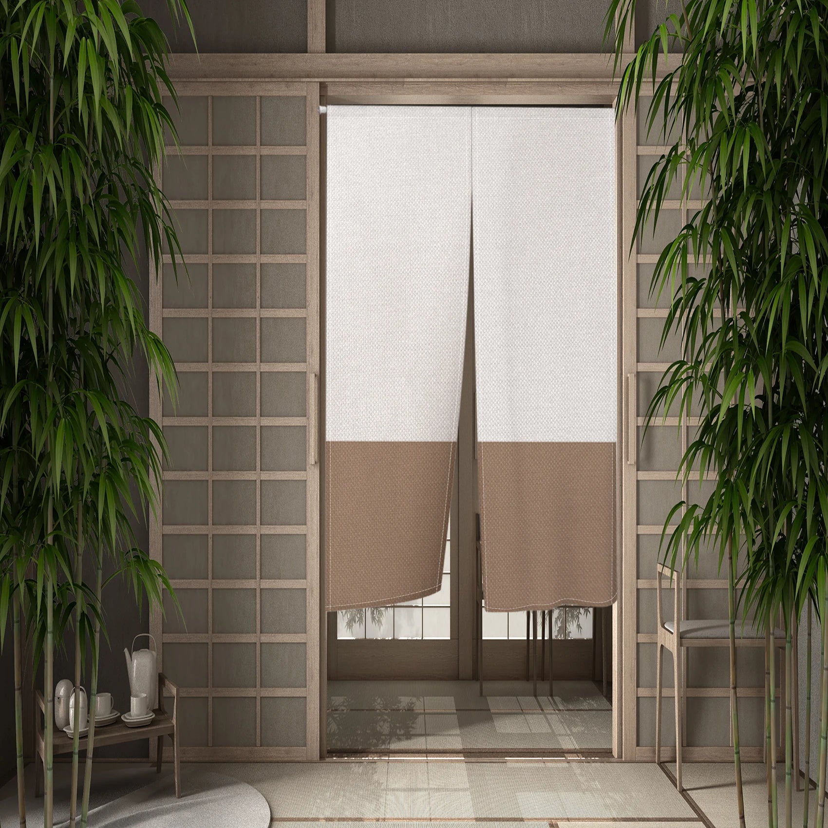 Rideau porte japonais