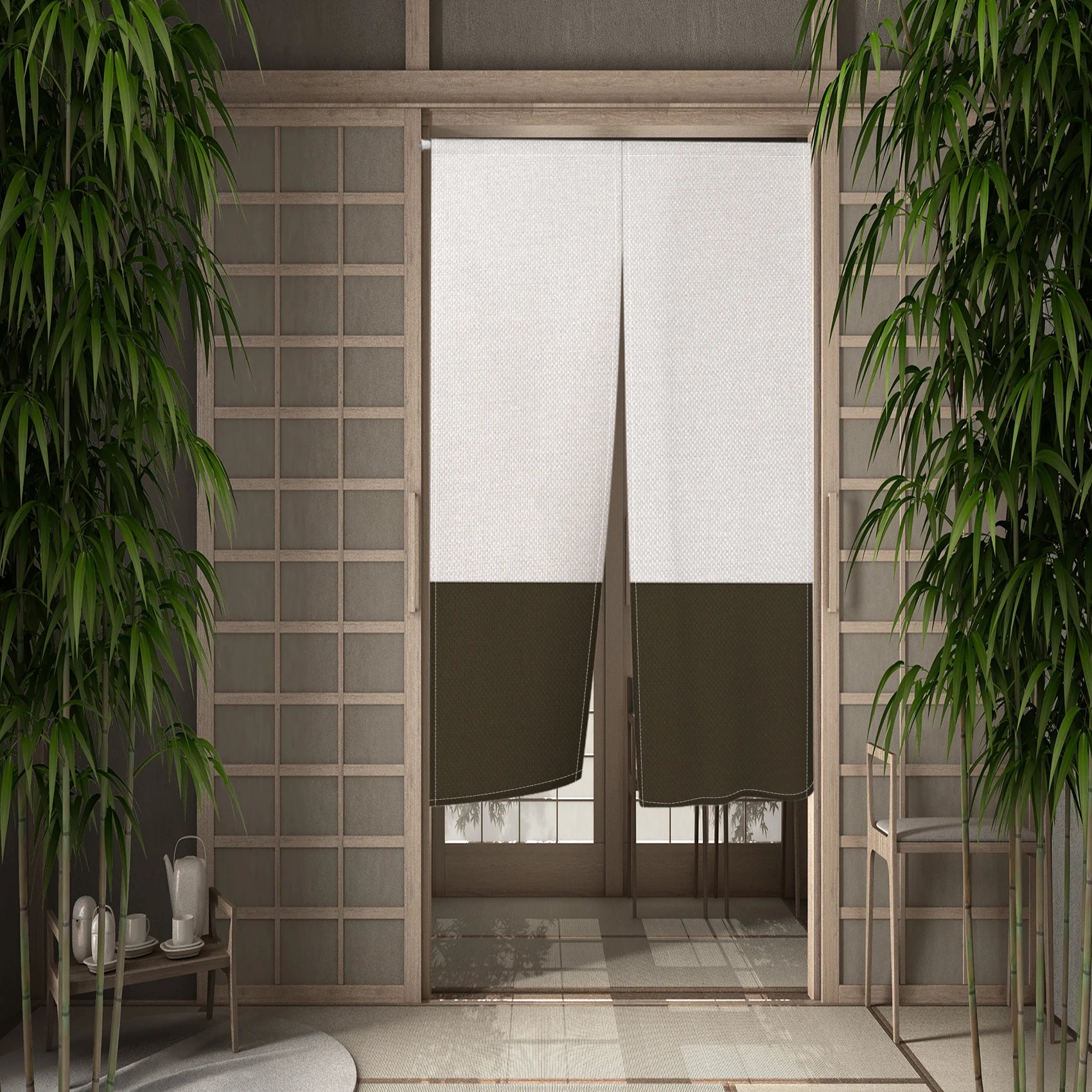 Rideau porte japonais