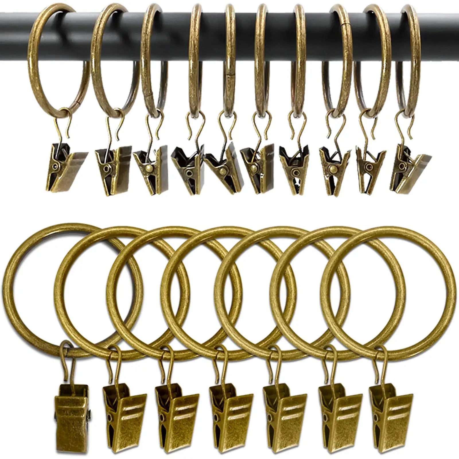 Anneaux clips pour rideaux