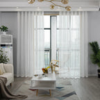 Rideau effet lin blanc