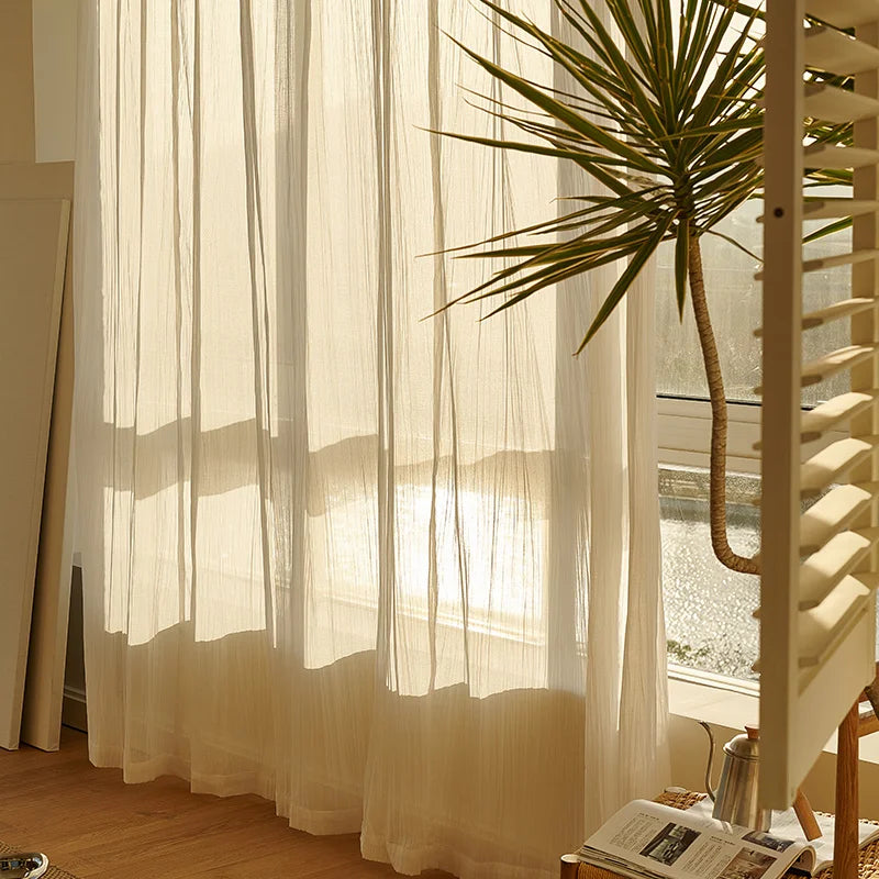 Rideau effet lin beige