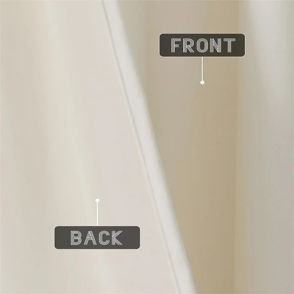 Rideau aspect velours beige