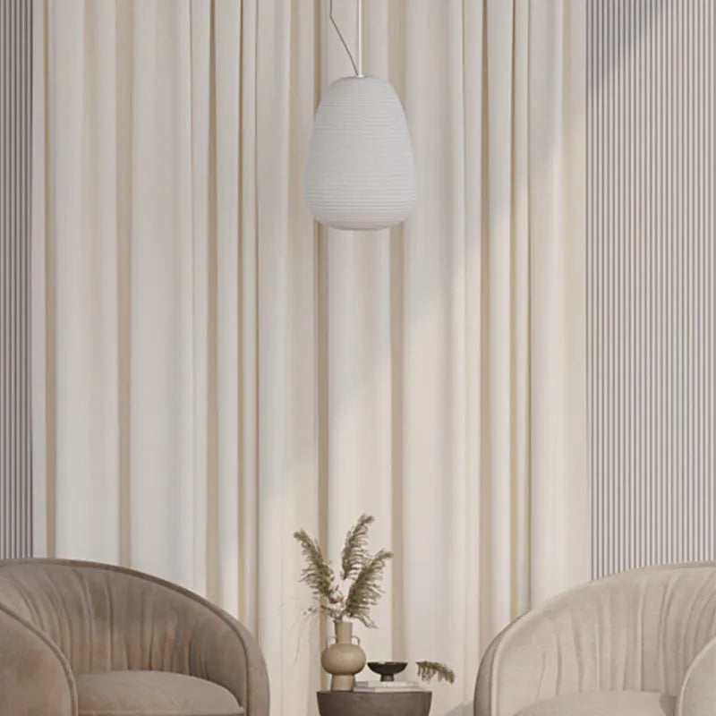 Rideau beige salon Veloria