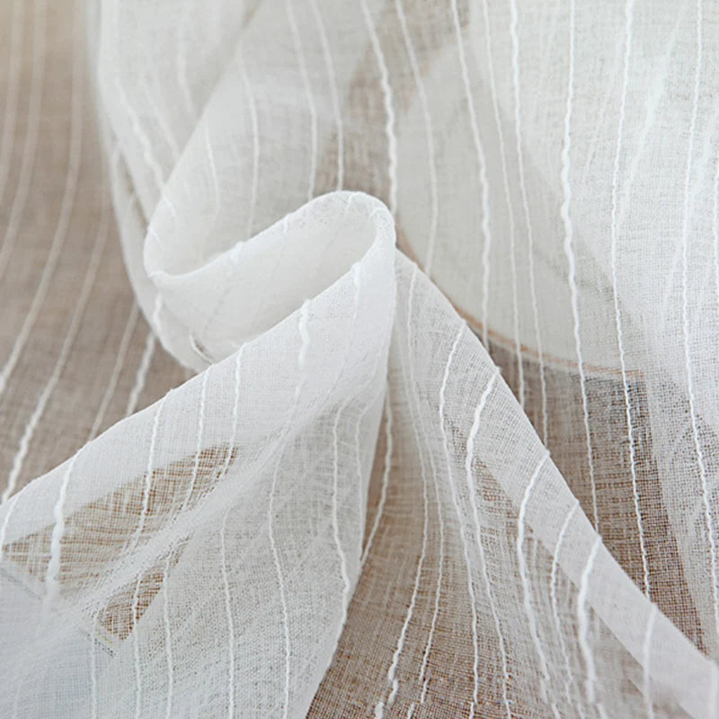 Rideau effet lin blanc
