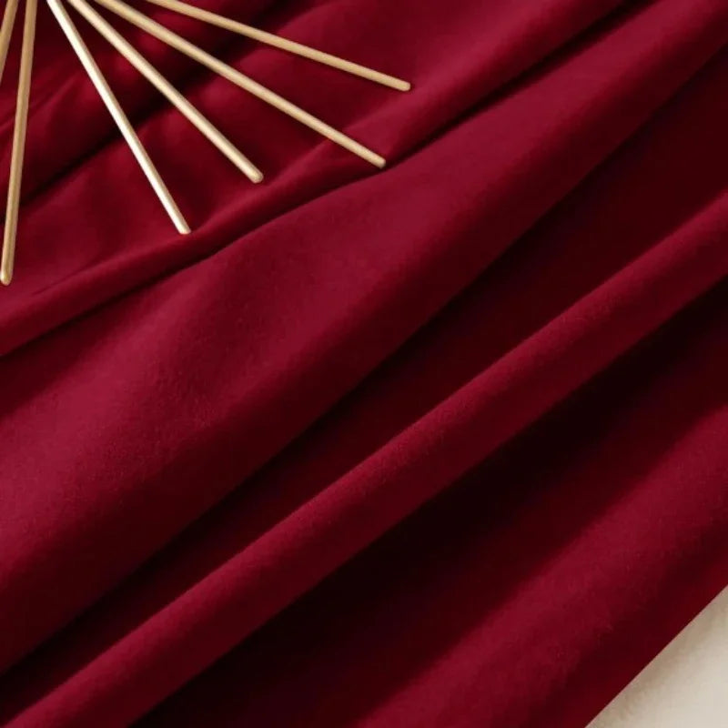 Rideau velours rouge