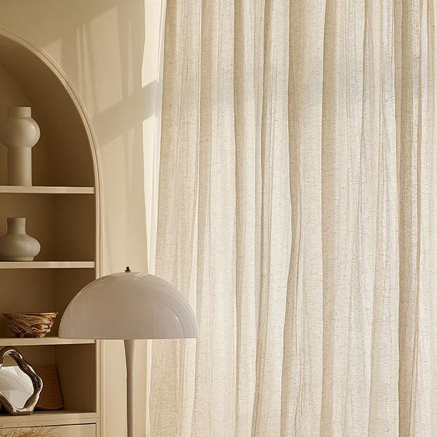 Rideau effet lin beige