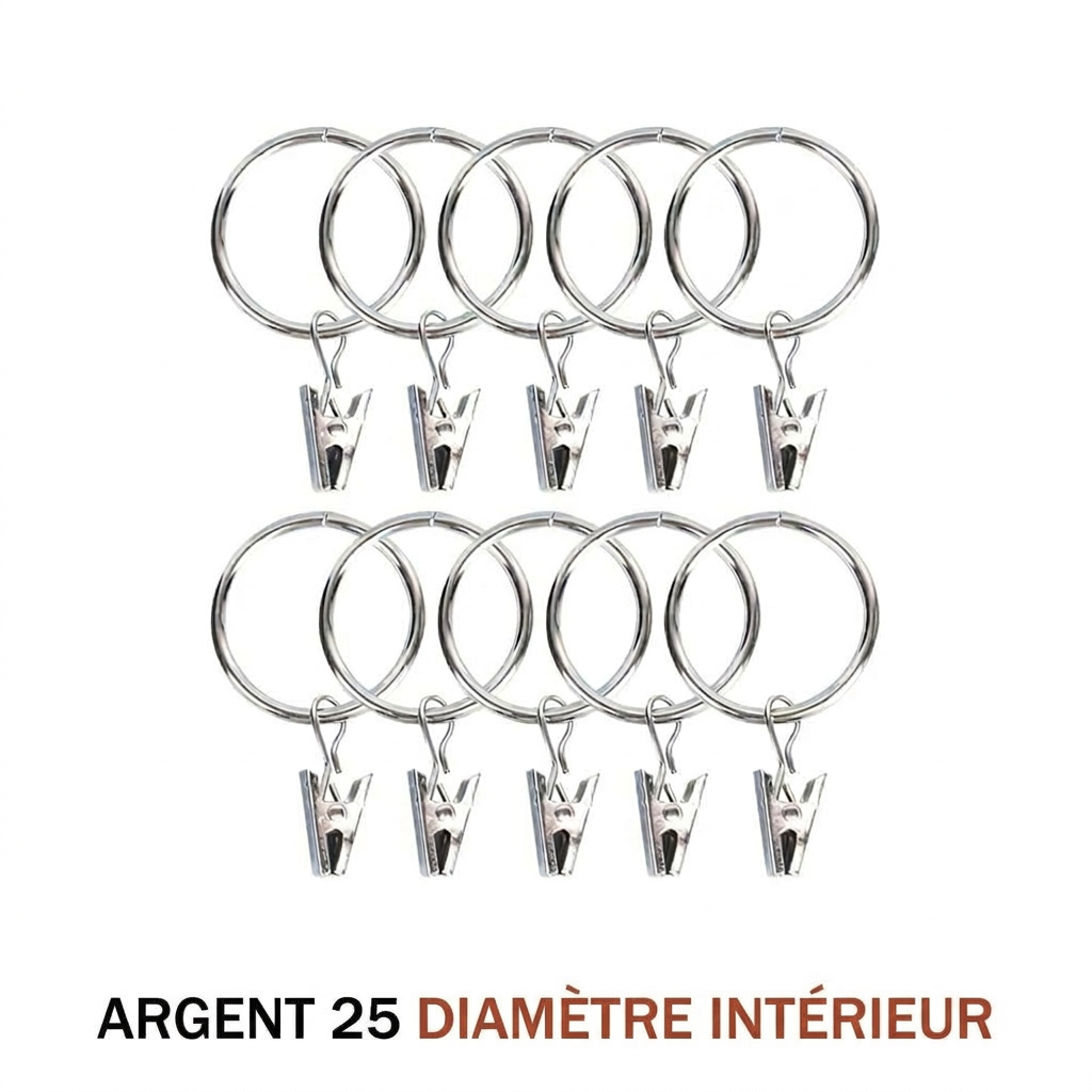 Anneaux pinces pour rideaux