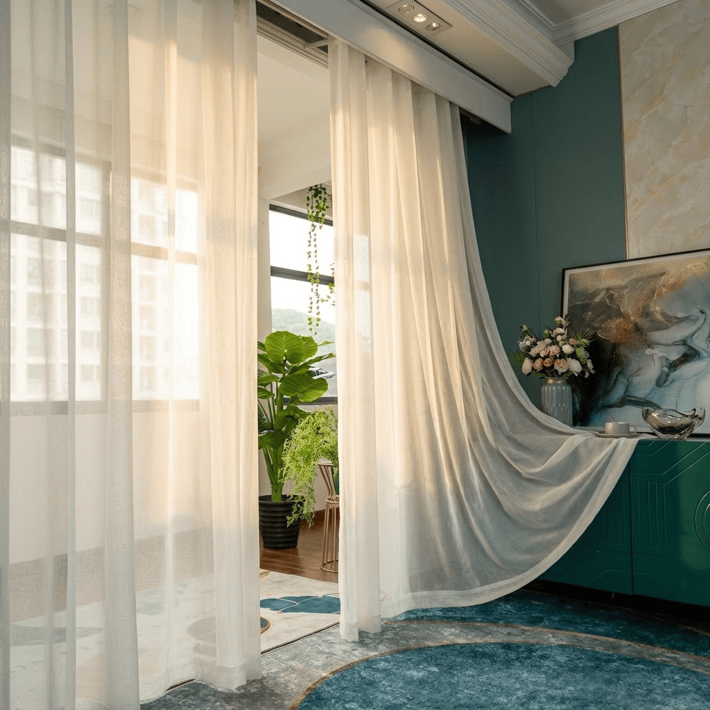 Rideau gaze de coton blanc Veloria