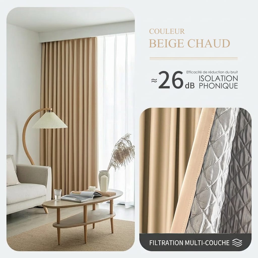 Rideau occultant phonique thermique Veloria