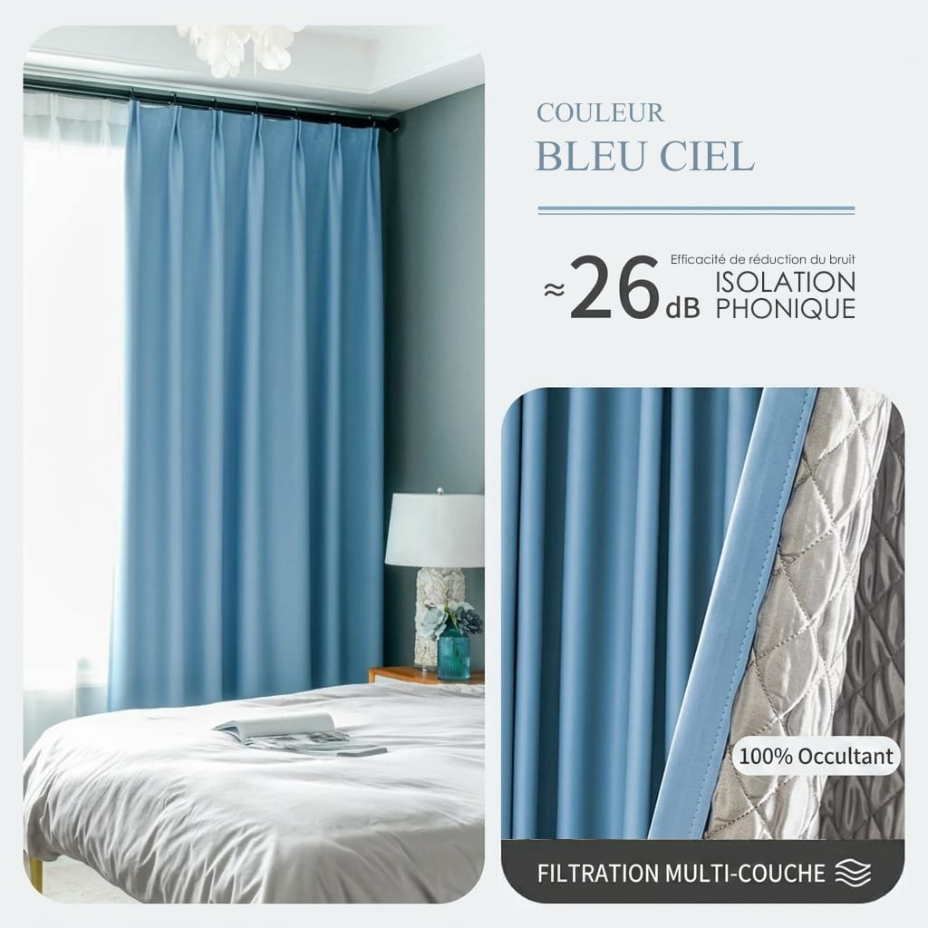 Rideau occultant phonique thermique Veloria