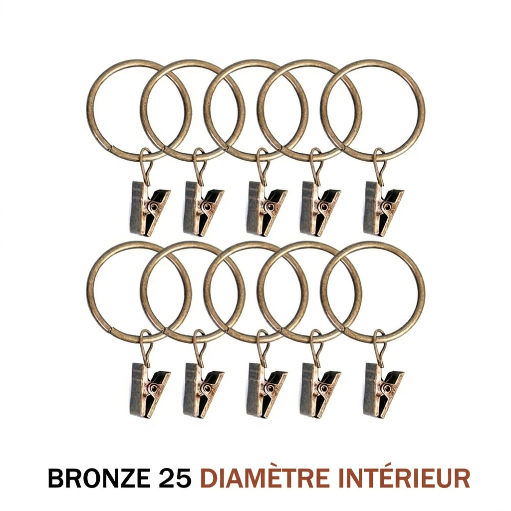 Anneaux pinces pour rideaux