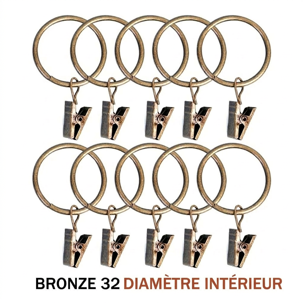 Anneaux pinces pour rideaux