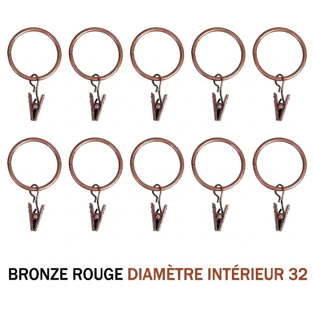 Anneaux pinces pour rideaux