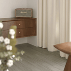Rideau beige salon Veloria