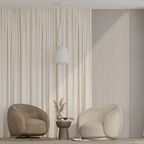 Rideau beige salon Veloria