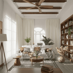 Rideau beige salon Veloria