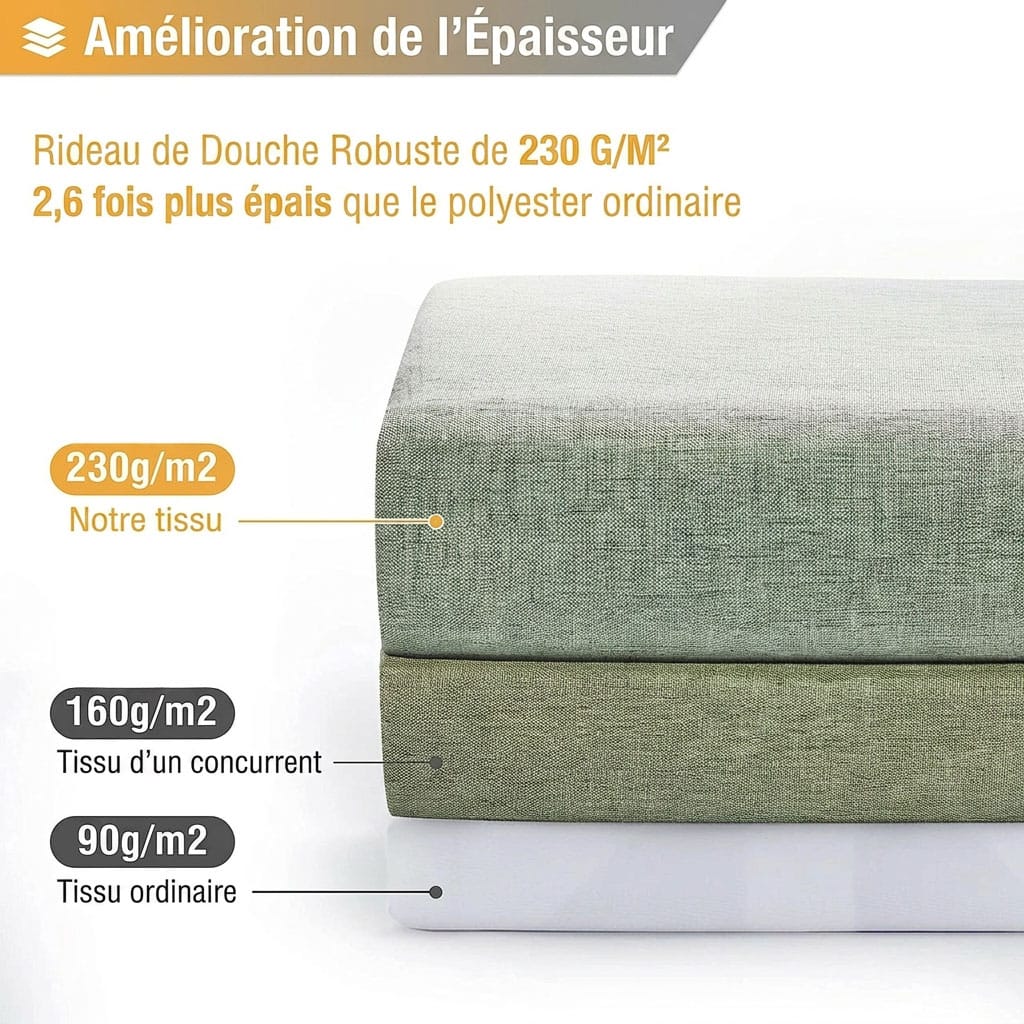 Rideau de douche effet lin Veloria