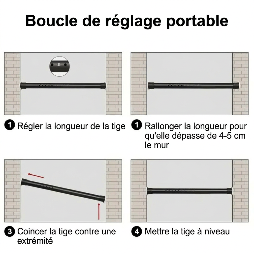 Tringle rideau sans percer