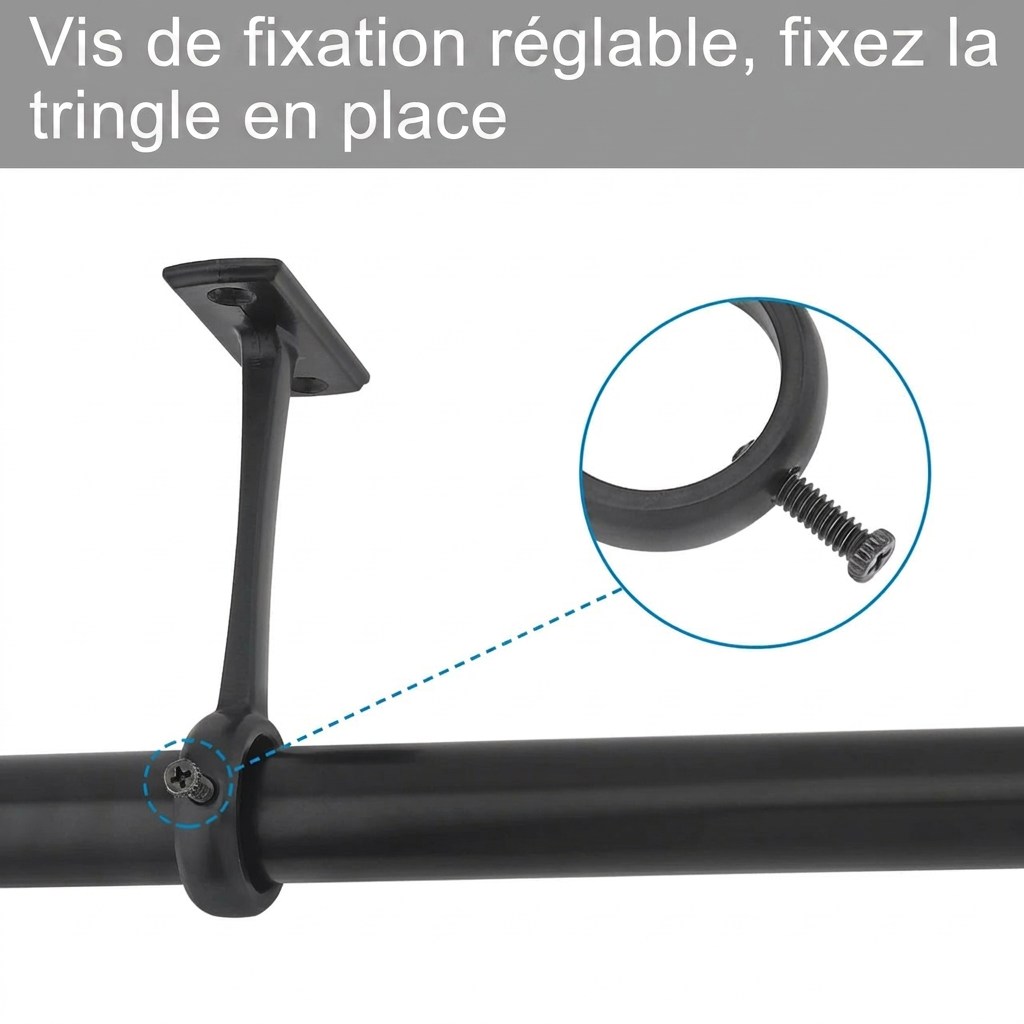 Fixation tringle rideau