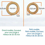 Anneau en bois pour rideau