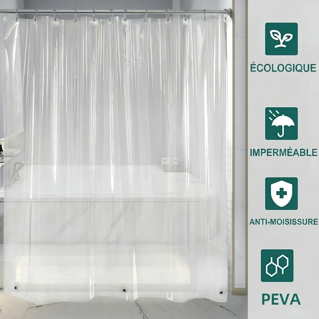 Rideaux de douche transparent