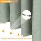 Rideau de douche effet lin Veloria