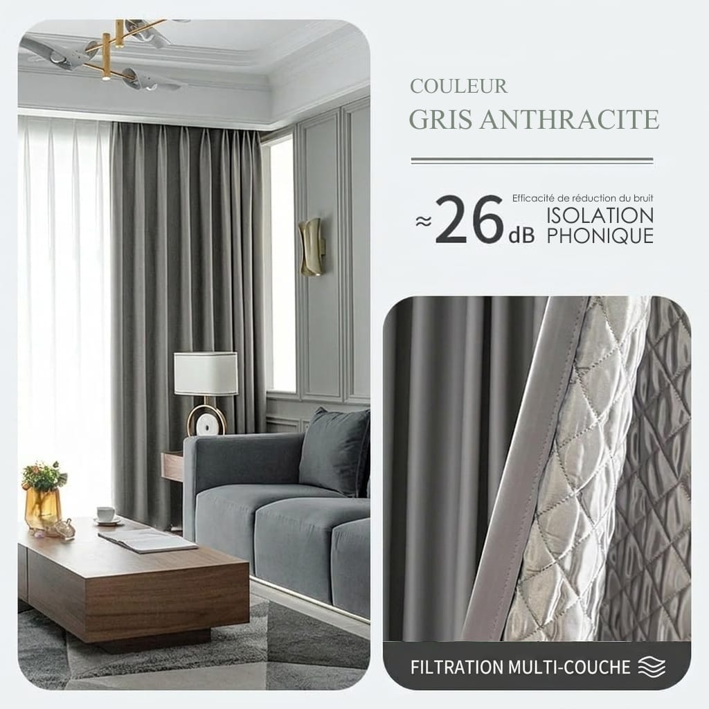 Rideau occultant phonique thermique Veloria