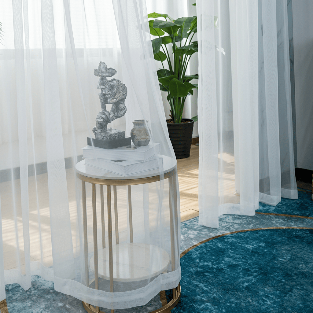 Rideau gaze de coton blanc Veloria