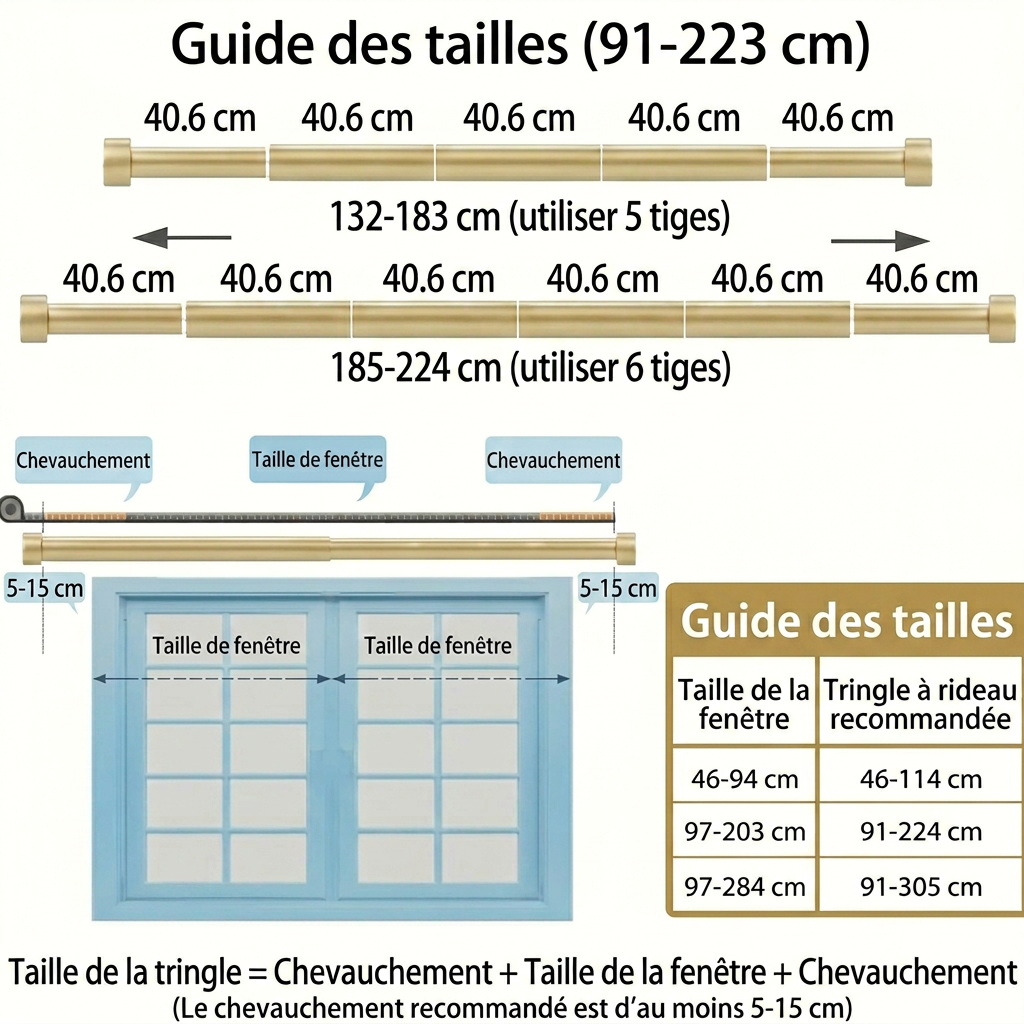 Tringle rideau doré
