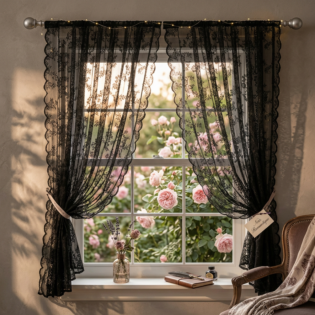 Rideau dentelle romantique