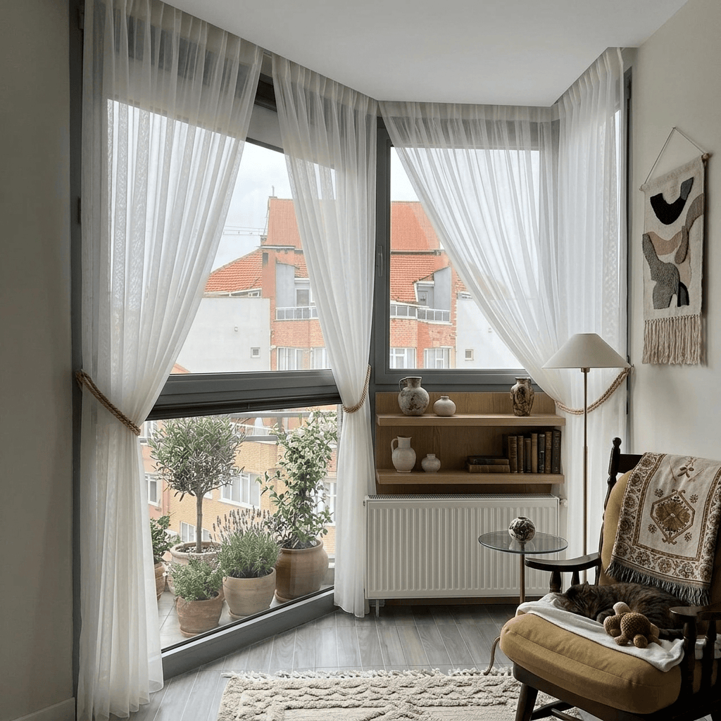 Rideau gaze de coton blanc Veloria