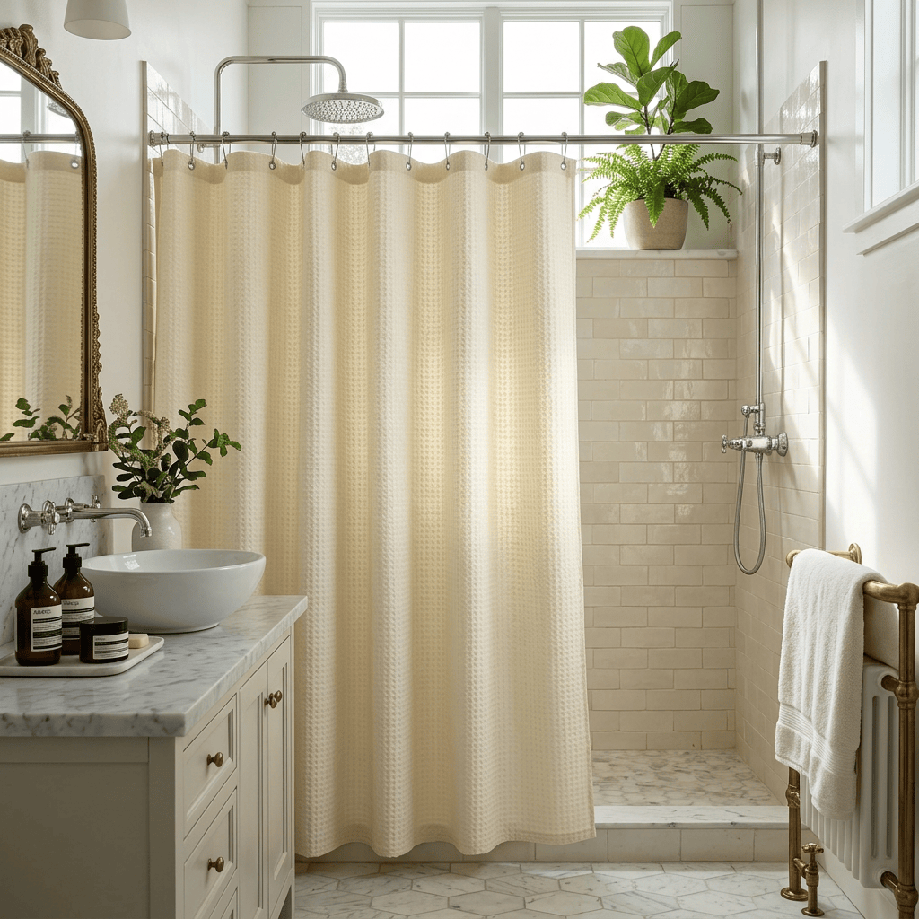 Rideau de douche en tissu Veloria