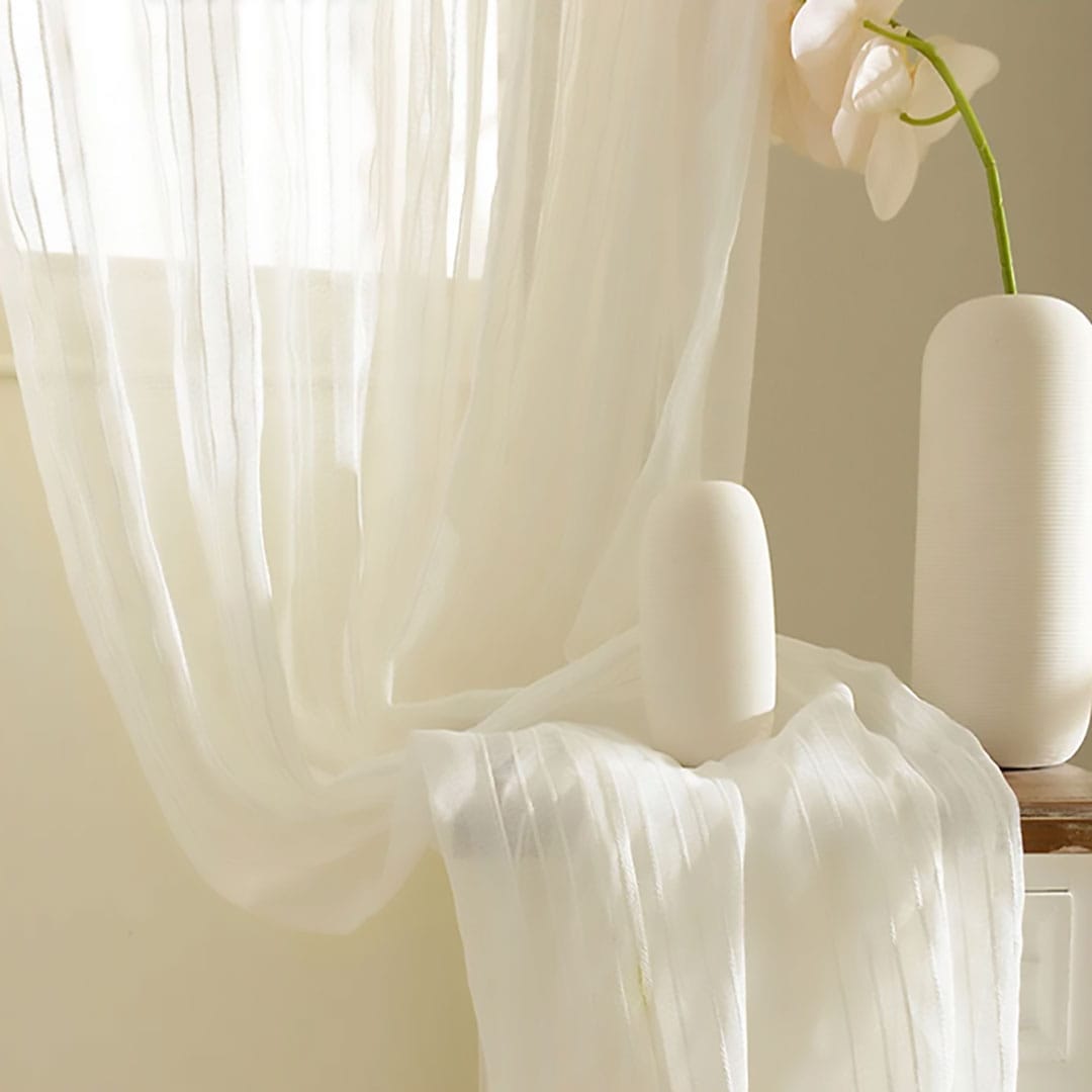 Rideaux blanc coton Veloria