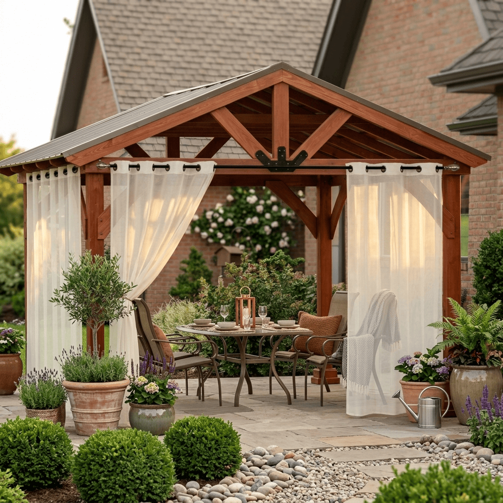 Rideau transparent extérieur Veloria