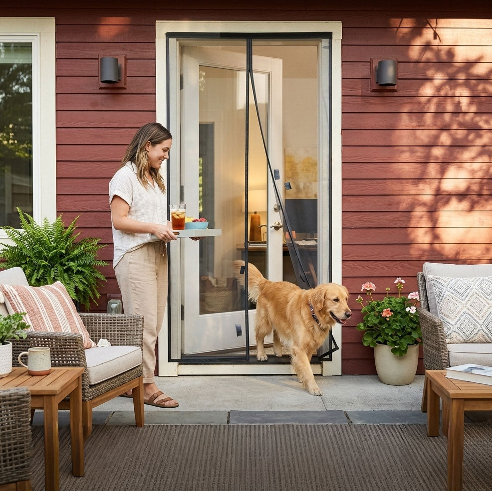Rideau de porte extérieur moustiquaire