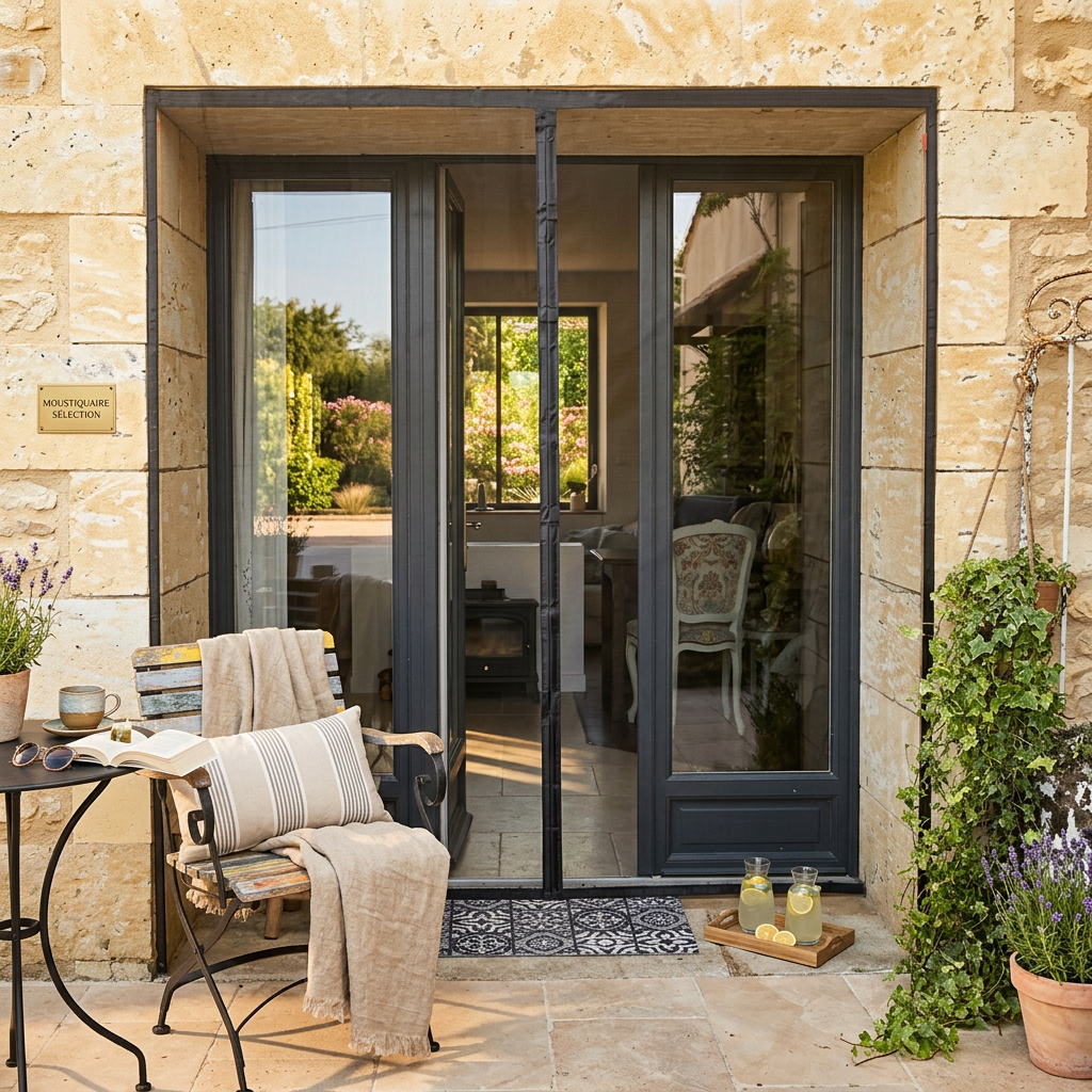 Rideau de porte extérieur moustiquaire