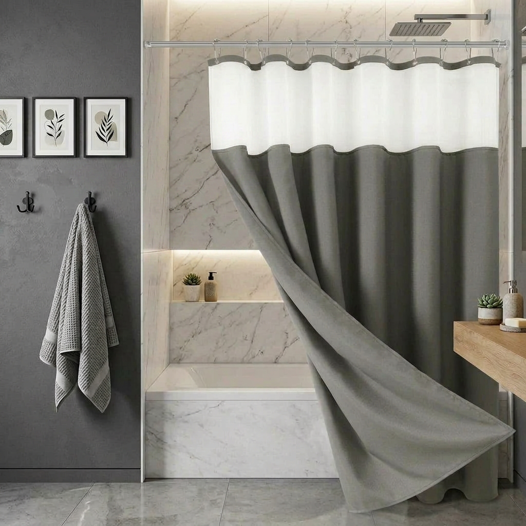 Rideau de douche lin