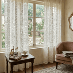 Rideau en dentelle ancienne Veloria