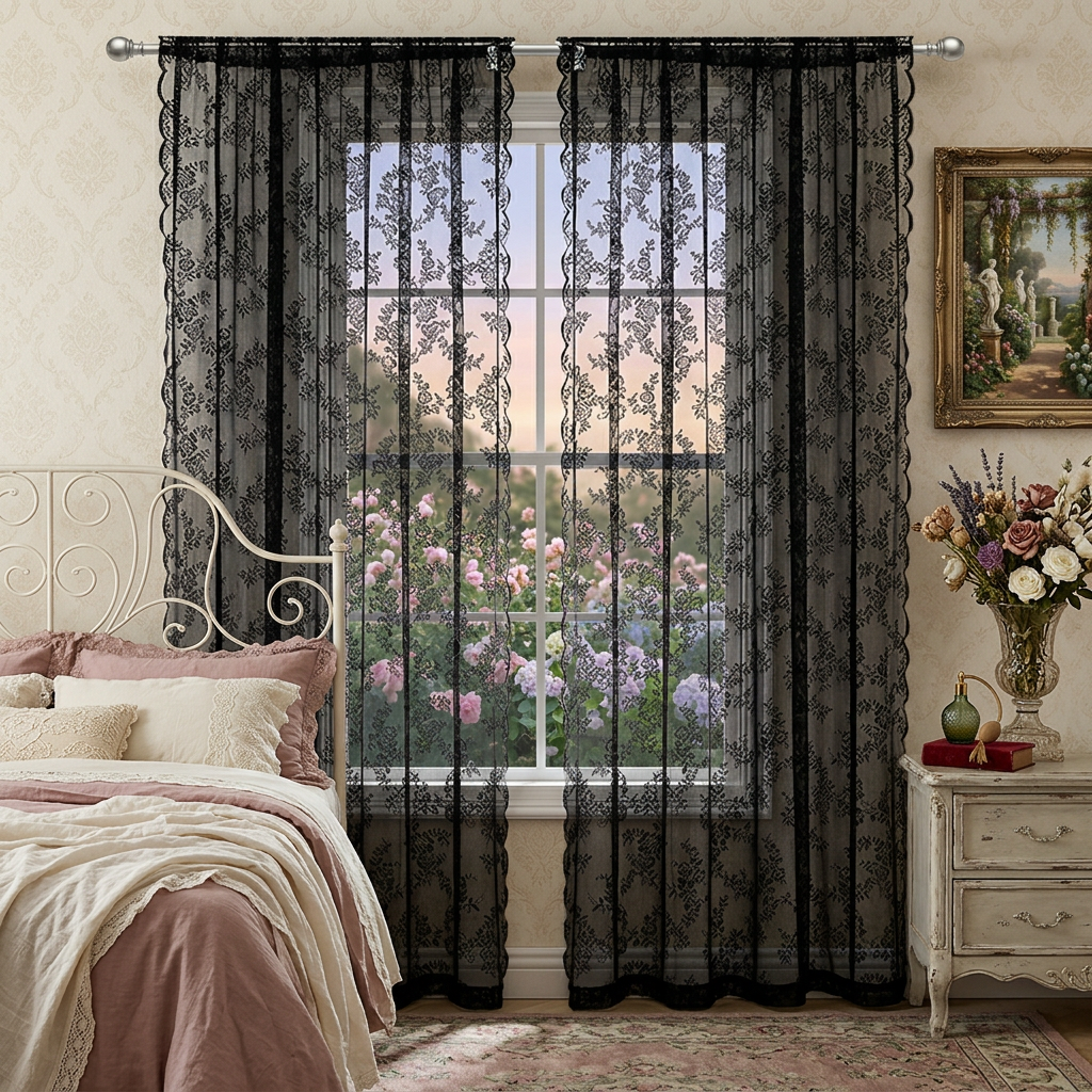 Rideau dentelle romantique