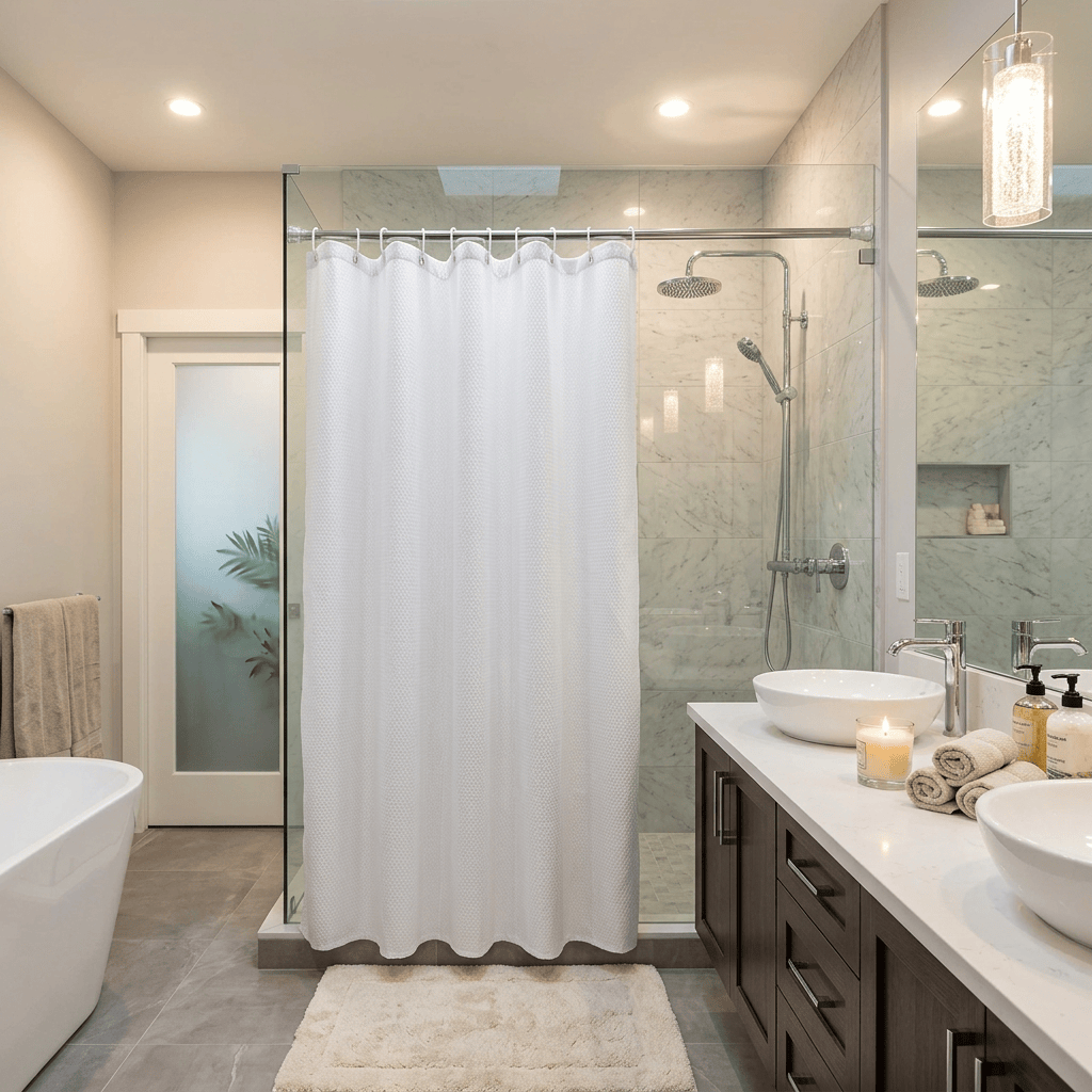 Rideau de douche en tissu Veloria