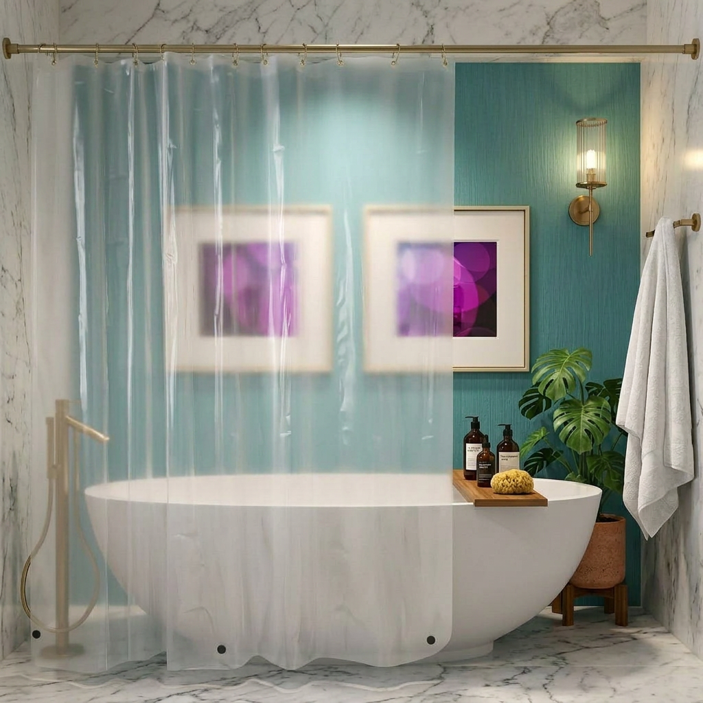 Rideaux de douche transparent