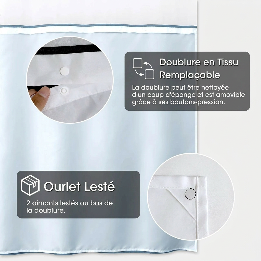 Rideau de douche lin