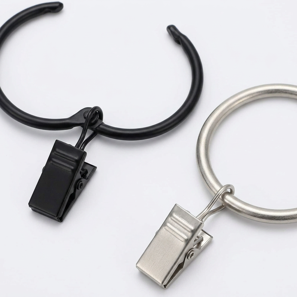 Anneaux clips pour rideaux