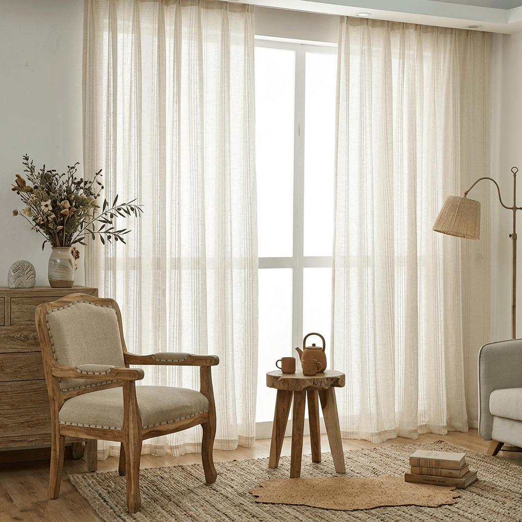 Rideaux blanc coton Veloria
